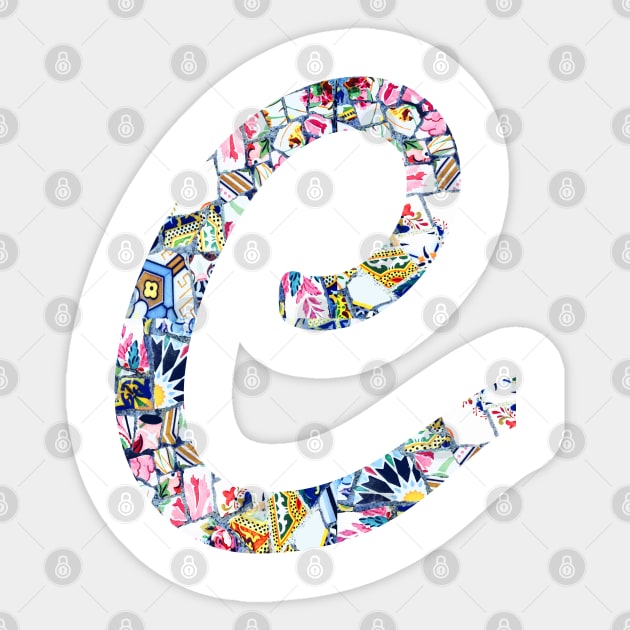 Gaudi Mosaic Letter C Sticker by aterkaderk